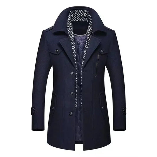 Manteau long élégant à la mode pour homme – Style urbain chic et confortable