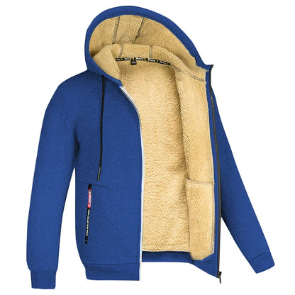Derek – Sweat à Capuche Zippé Doublé Sherpa pour Homme