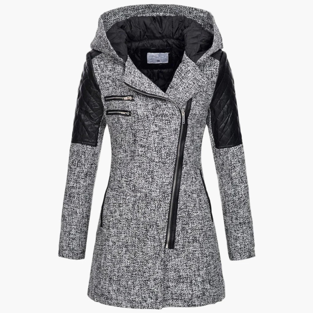 Manteau long femme à capuche style urbain élégant pour hiver et automne