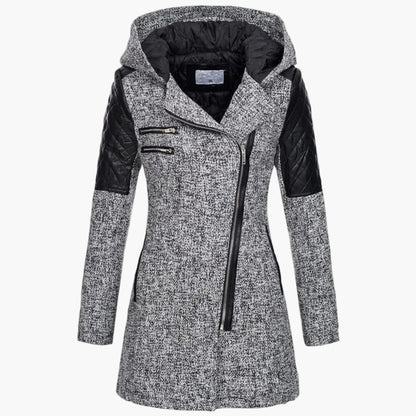 Manteau long femme à capuche style urbain élégant pour hiver et automne