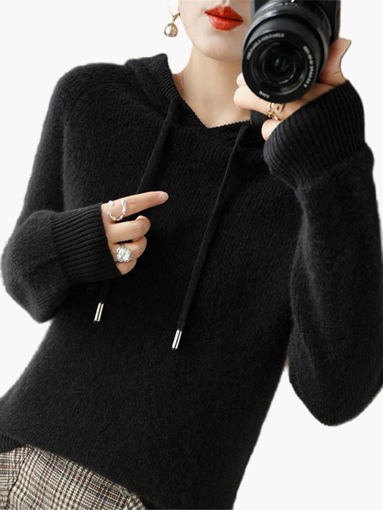 Pull à Capuche Femme Style Décontracté Élégant pour Automne et Hiver