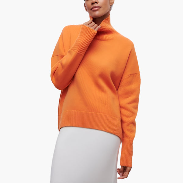 Pull Col Roulé Élégant à Manches Longues pour Femme – Style Moderne et Raffiné, Idéal pour l’Hiver