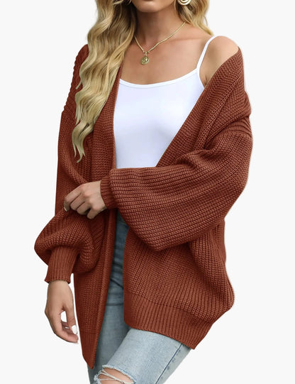 Gilet Cardigan Décontracté Femme Style Oversize pour Automne et Hiver