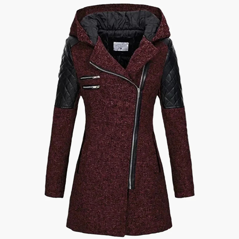 Manteau long femme à capuche style urbain élégant pour hiver et automne
