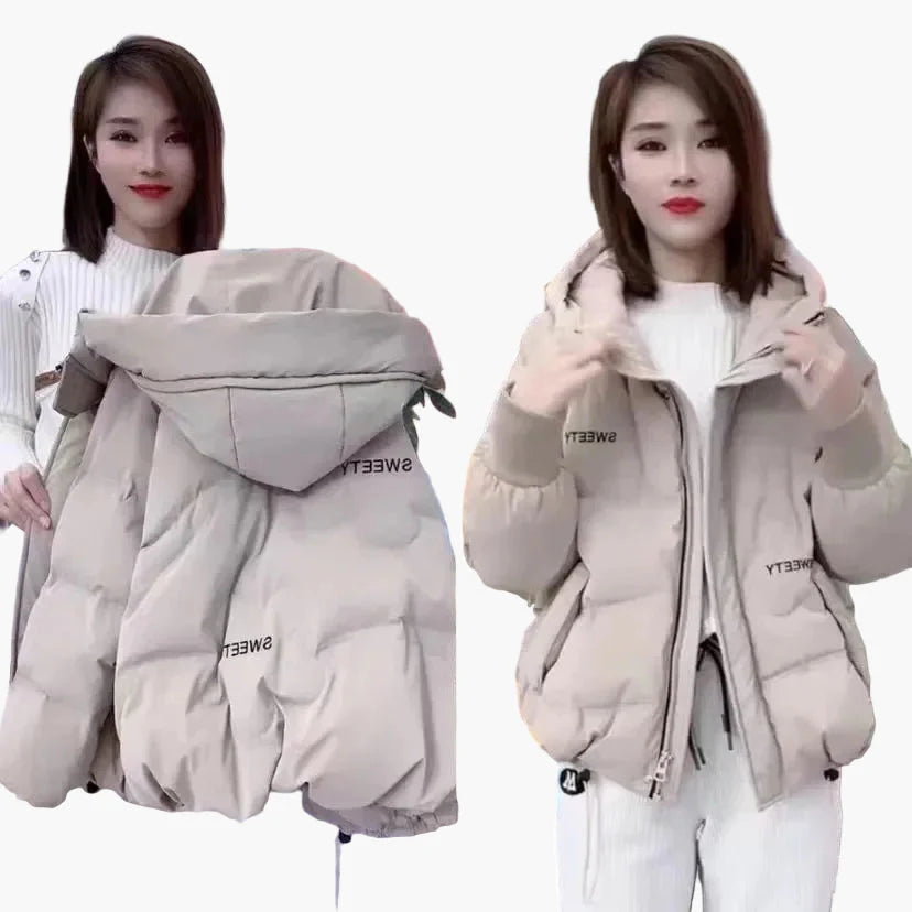 Veste d'hiver décontractée pour femme avec capuche, style urbain, idéale pour temps froid