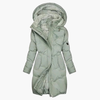 Manteau d'hiver long à capuche pour femme, style élégant et chaud, idéal pour l'hiver
