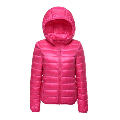 Veste doudoune à capuche pour femme, style urbain léger et chaud, idéale pour l'hiver