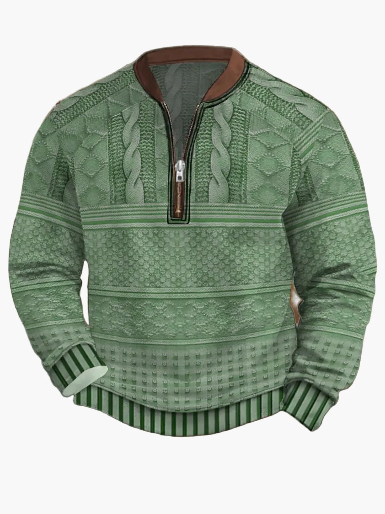 Sweat-shirt homme demi-zip style urbain tendance pour printemps et automne
