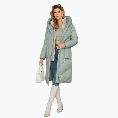 Manteau doudoune long femme style urbain élégant hiver