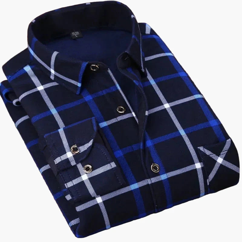 Chemise à carreaux décontractée pour homme, style classique élégante, idéale pour un look quotidien ou professionnel