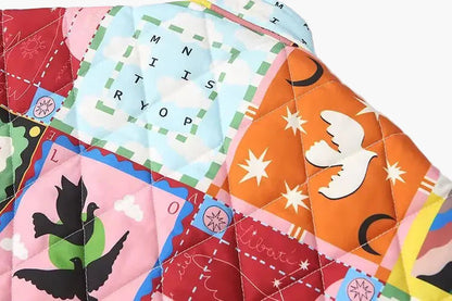 Veste matelassée patchwork style bohème pour femme - Mode urbaine et originale