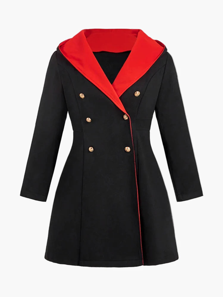 Manteau long à capuche style gothique pour femme, élégant et polyvalent