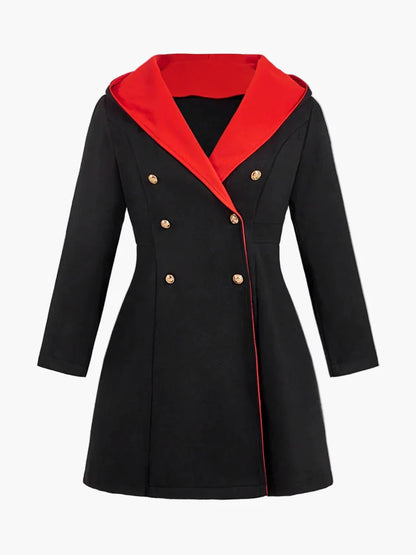 Manteau long à capuche style gothique pour femme, élégant et polyvalent