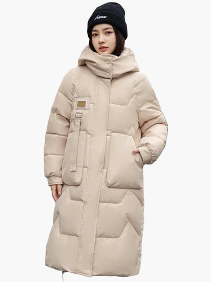 Doudoune Longue Femme Hiver à Capuche Style Urbain Élégant