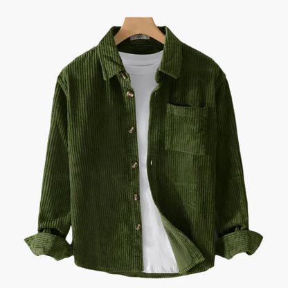 Chemise en velours côtelé style décontracté pour homme – idéale pour le quotidien et les loisirs