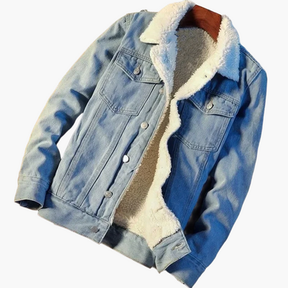 Veste décontractée pour homme style jean doublée chaude – Mode urbaine quotidienne