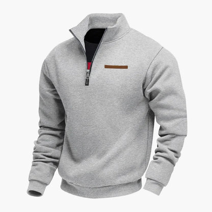 Sweat-shirt homme demi-zip col montant style décontracté pour voyages et loisirs