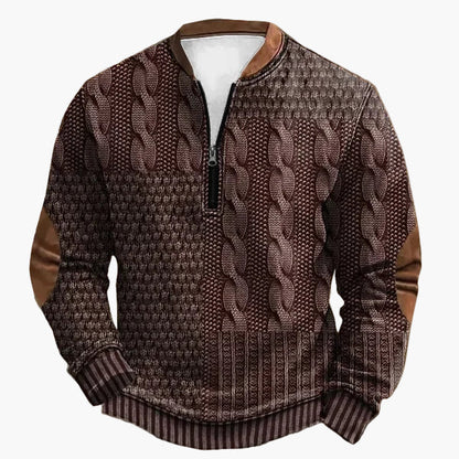 Pull décontracté à col zippé style tricot pour homme – Look moderne pour l’automne et l’hiver