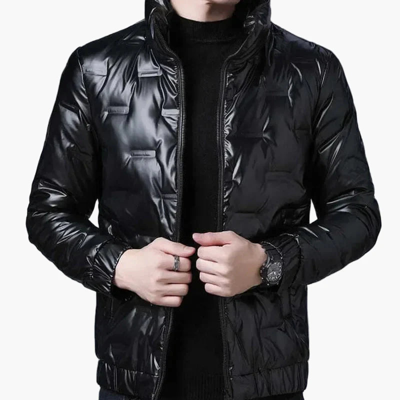 Blouson Homme Style Urbain Brillant pour Hiver et Automne