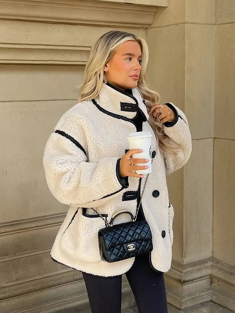 Veste Surdimensionnée Femme Style Urbain Élégant pour Automne et Hiver