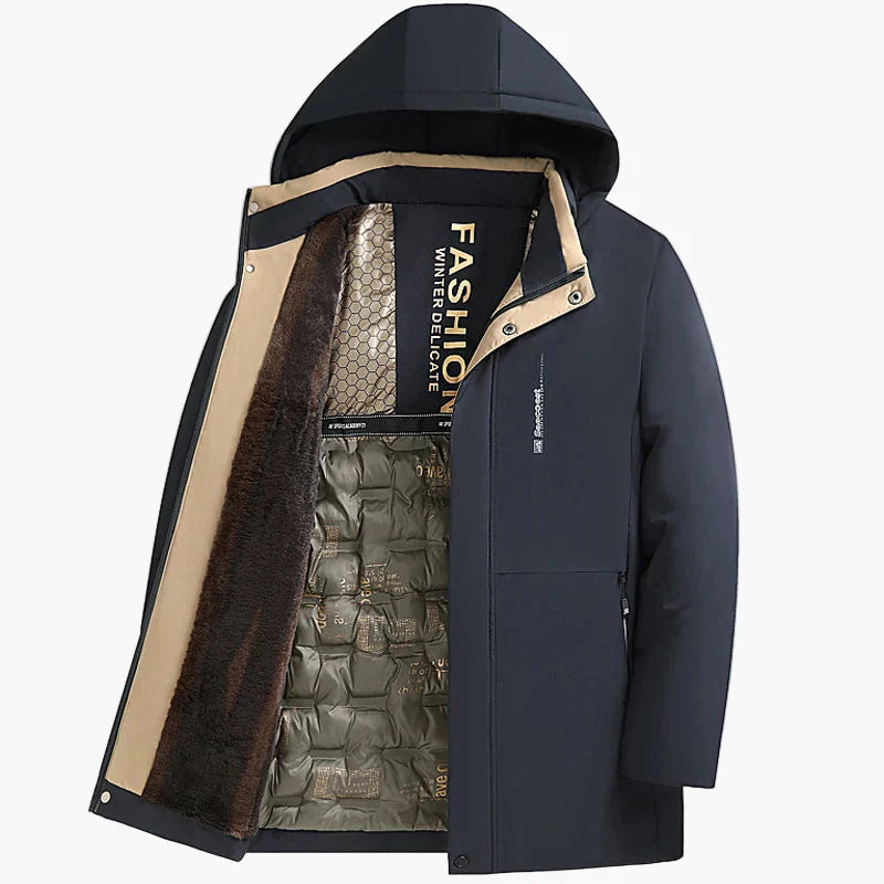Manteau d'hiver élégant pour homme, coupe droite, style urbain, idéal pour temps froid