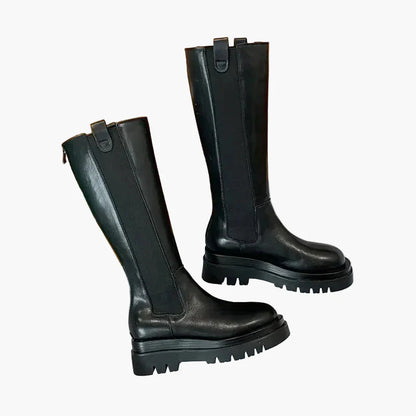 Bottes hautes à semelle épaisse pour femme - Style urbain et tendance