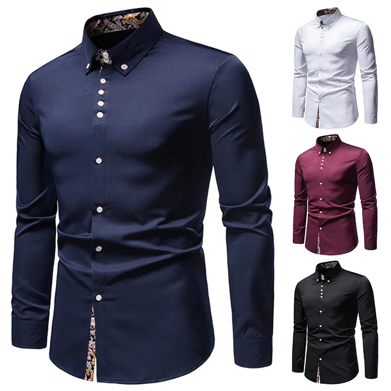 Victor – Chemise Homme Coupe Ajustée à Imprimé Paisley Manches Longues