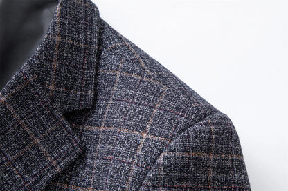 Veste Blazer Décontractée Homme Carreaux Style Élégant Pour Affaires et Quotidien