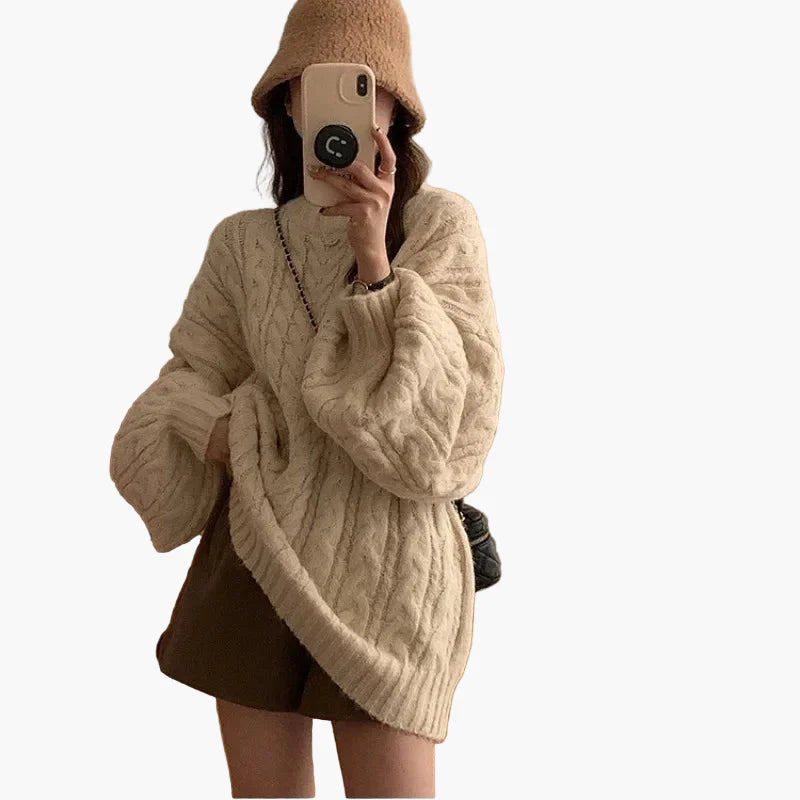 Pull Femme Style Coréen Décontracté Ample – Mode Automne Hiver Élégant
