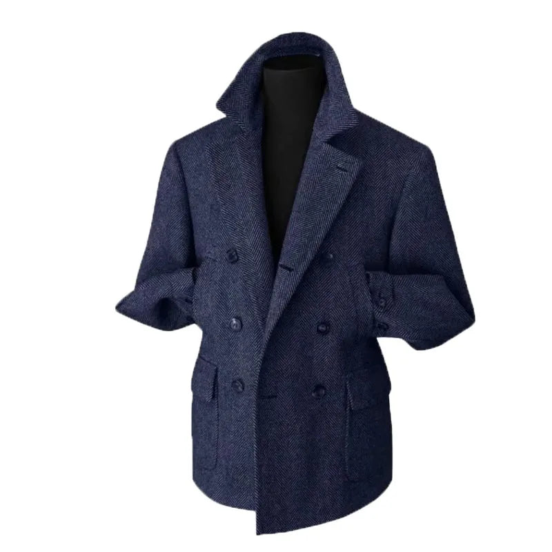 Veste blazer croisée style vintage pour homme – Élégance classique pour occasions habillées et décontractées
