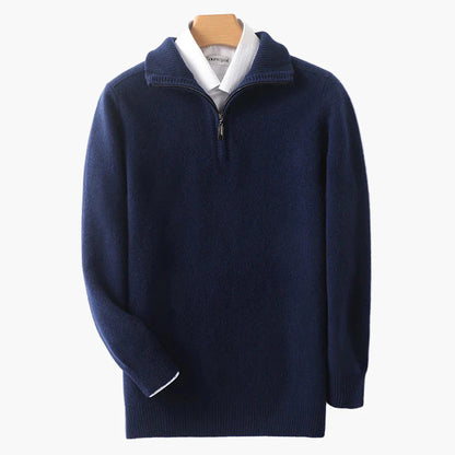 Pull zippé col montant pour homme style casual chic