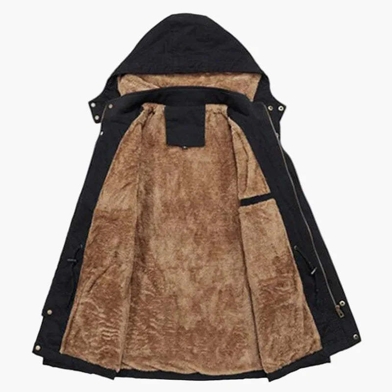 Veste d’hiver à capuche pour homme style urbain casual – manteau long chaud et tendance