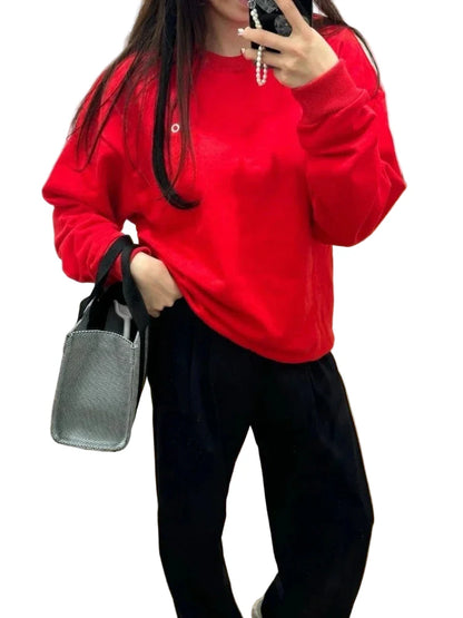 Sweatshirt ample pour femme style urbain décontracté