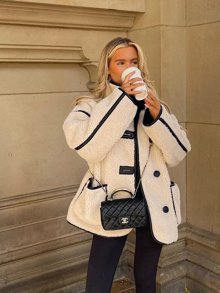 Veste Surdimensionnée Femme Style Urbain Élégant pour Automne et Hiver