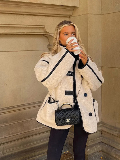 Veste Surdimensionnée Femme Style Urbain Élégant pour Automne et Hiver