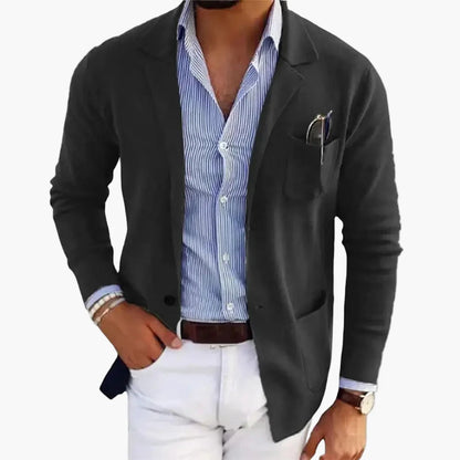 Veste Blazer Homme Élégant Décontracté à Revers, Manches Longues, Style Affaires et Casual