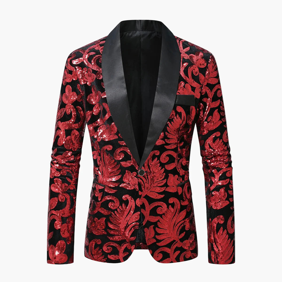 Veste de soirée homme style smoking à motifs brodés, idéale pour événements élégants et fêtes