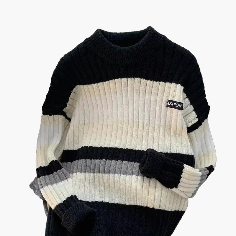 Pull à Rayures Moderne pour Homme, Style Urbain et Confort Quotidien