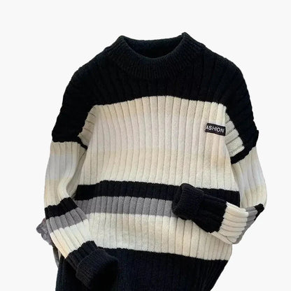 Pull à Rayures Moderne pour Homme, Style Urbain et Confort Quotidien