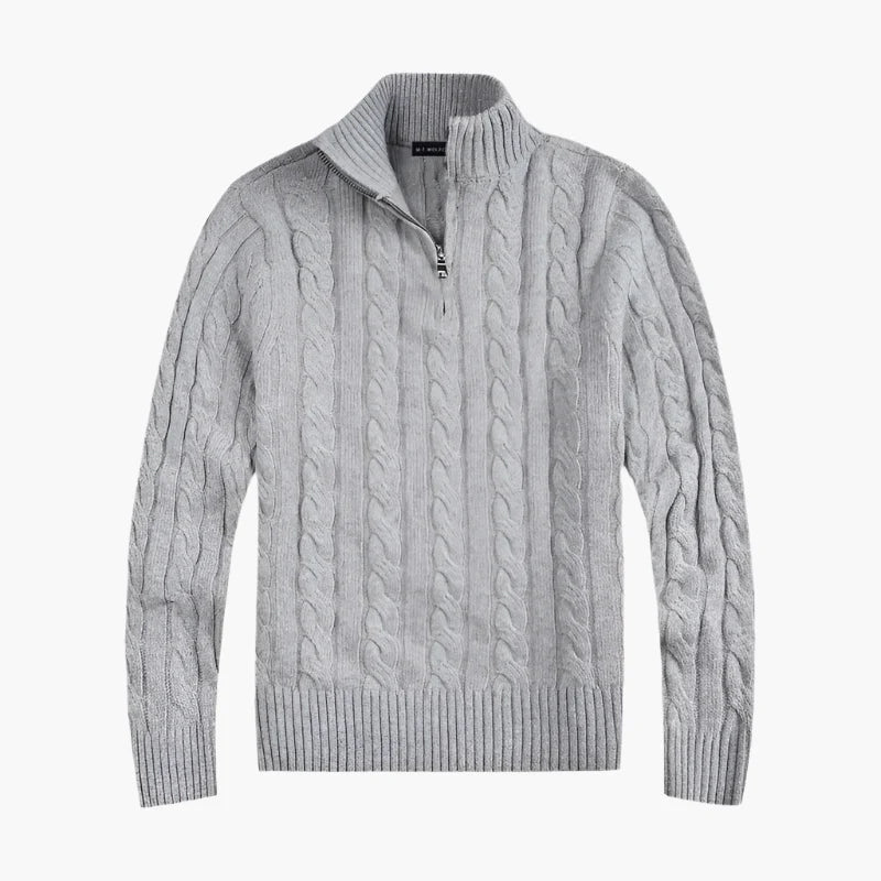 Pull demi-zippé style Old Money pour homme – Élégance et confort haut de gamme