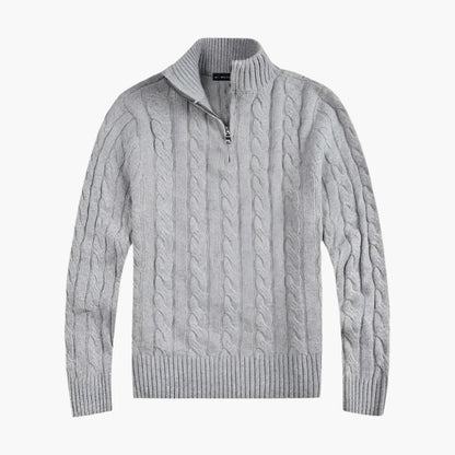 Pull demi-zippé style Old Money pour homme – Élégance et confort haut de gamme