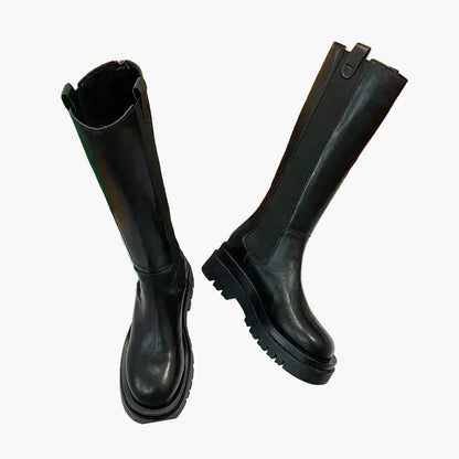 Bottes hautes à semelle épaisse style Chelsea pour femme - Look urbain tendance
