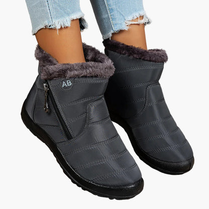 Bottes d'hiver imperméables pour femme style décontracté avec doublure chaude et fermeture éclair