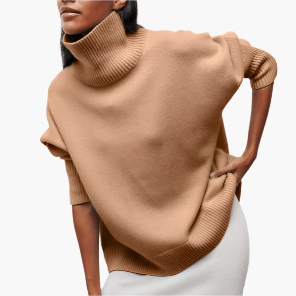 Pull Col Roulé Élégant à Manches Longues pour Femme – Style Moderne et Raffiné, Idéal pour l’Hiver