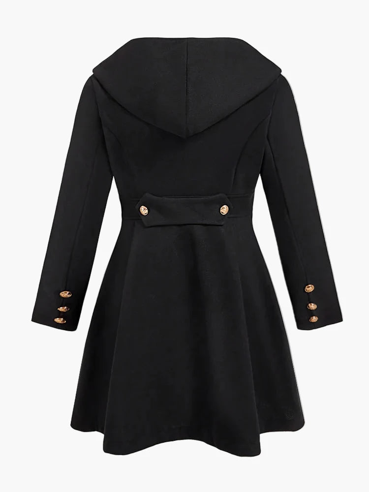 Manteau long à capuche style gothique pour femme, élégant et polyvalent