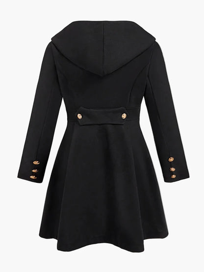 Manteau long à capuche style gothique pour femme, élégant et polyvalent