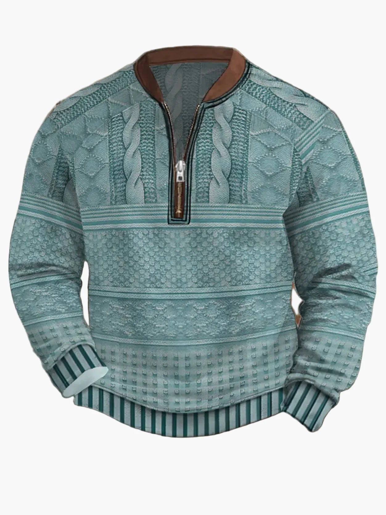 Sweat-shirt homme demi-zip style urbain tendance pour printemps et automne
