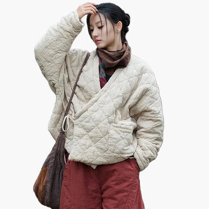 Veste matelassée ample style vintage pour femme – Look décontracté et confortable