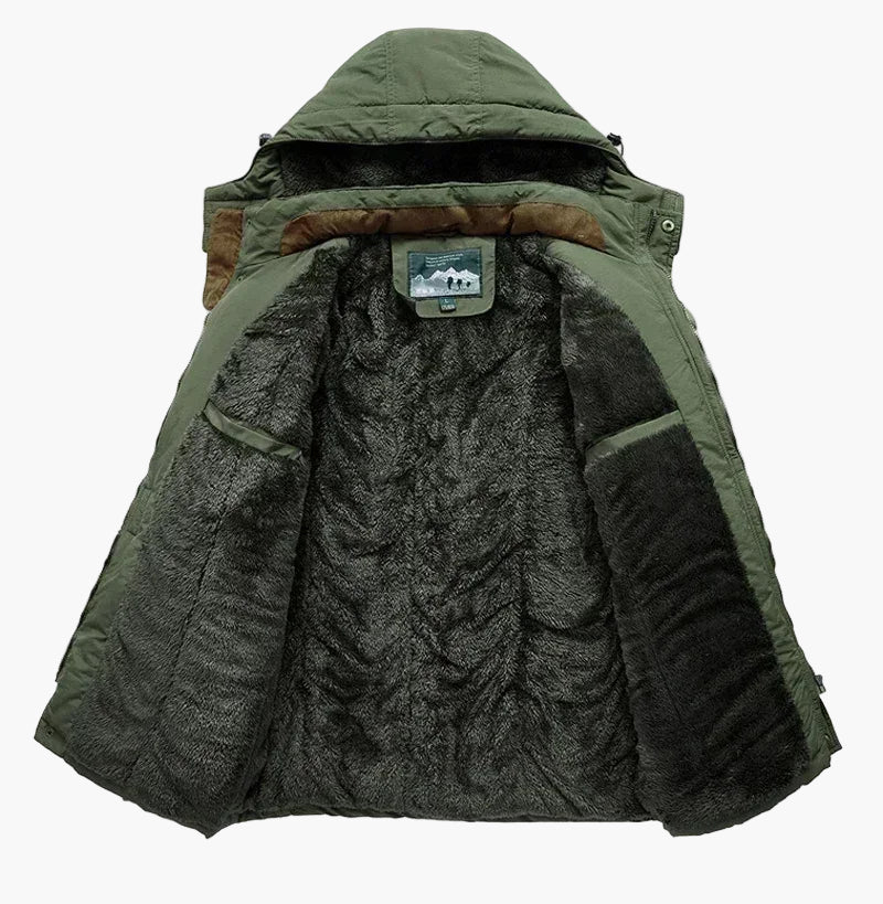 Veste d'hiver à capuche style militaire pour homme – Coupe décontractée, idéale pour le plein air et l'aventure