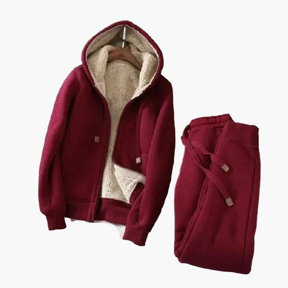 Ensemble Survêtement Femme Style Urbain Chaud à Capuche pour Hiver et Loisirs
